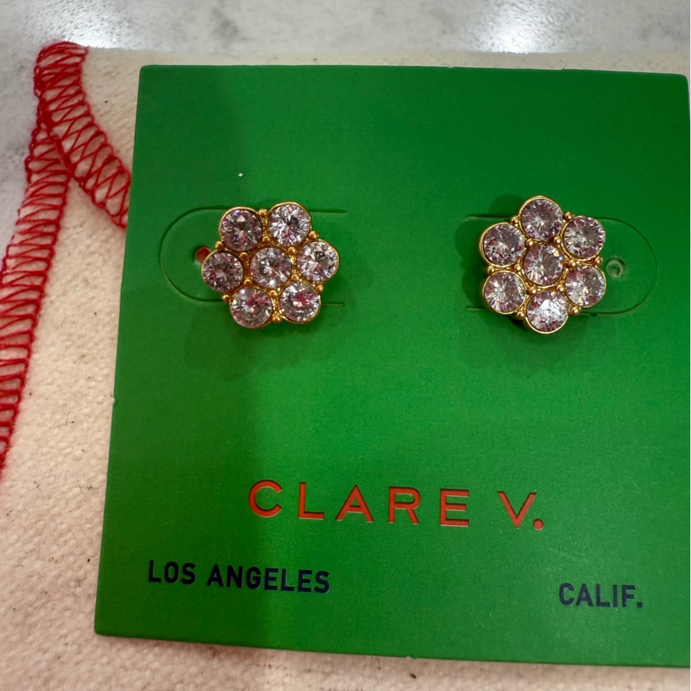 Clare V Gold and Silver Crystal Earrings